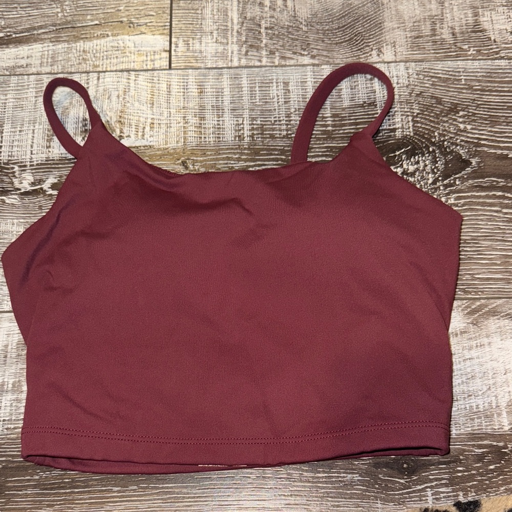 Burgundy Crop Top with Spaghetti Straps